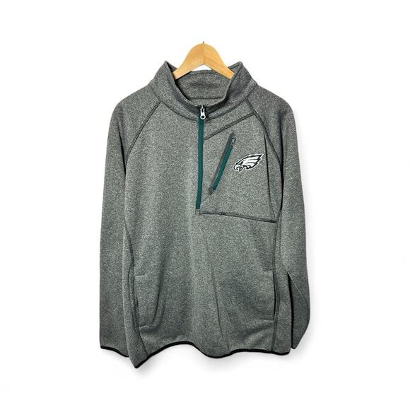 NFL Team Apparel Jackets & Blazers - NFL Team Apparel: Philadelphia Eagles Women's 1/4 Zip Pullover Fleece Jacket 2XL